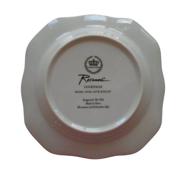 Rosanna Appetizer Canape Square Plates Set of 4 Chandelier Cocktails Design - Picture 6 of 7